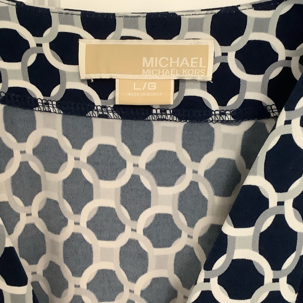 Michael Kors Navy and White Patterned Dress - Picture 2 of 7